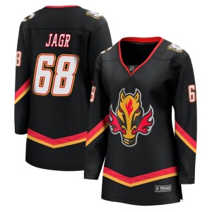Jaromir Jagr Women's Fanatics Branded Calgary Flames Premier Black Breakaway 2022/23 Alternate Jersey