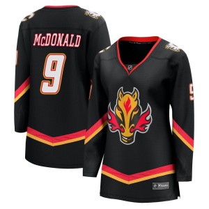 Lanny McDonald Women's Fanatics Branded Calgary Flames Premier Black Breakaway 2022/23 Alternate Jersey