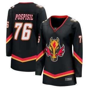 Martin Pospisil Women's Fanatics Branded Calgary Flames Premier Black Breakaway 2022/23 Alternate Jersey