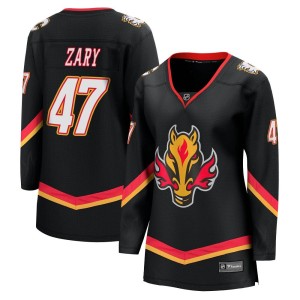 Connor Zary Women's Fanatics Branded Calgary Flames Premier Black Breakaway 2022/23 Alternate Jersey