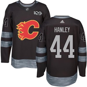 Joel Hanley Men's Calgary Flames Authentic Black 1917-2017 100th Anniversary Jersey