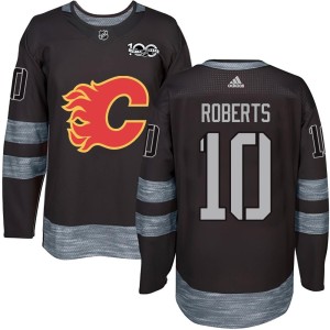 Gary Roberts Men's Calgary Flames Authentic Black 1917-2017 100th Anniversary Jersey