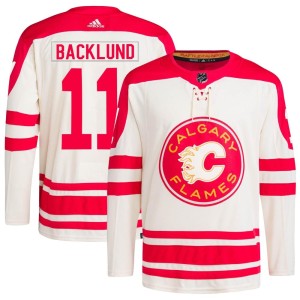 Mikael Backlund Men's Adidas Calgary Flames Authentic Cream 2023 Heritage Classic Primegreen Jersey
