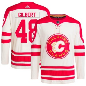 Dennis Gilbert Men's Adidas Calgary Flames Authentic Cream 2023 Heritage Classic Primegreen Jersey