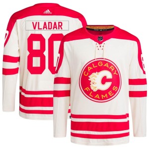 Dan Vladar Men's Adidas Calgary Flames Authentic Cream 2023 Heritage Classic Primegreen Jersey