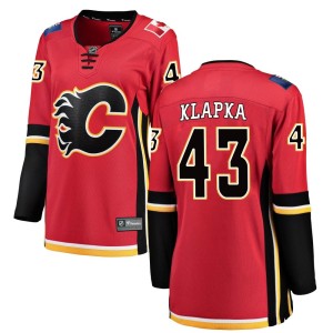 Adam Klapka Women's Fanatics Branded Calgary Flames Breakaway Red Home Jersey