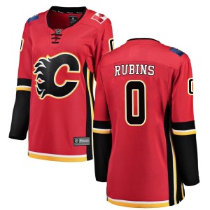 Kristians Rubins Women's Fanatics Branded Calgary Flames Breakaway Red Home Jersey
