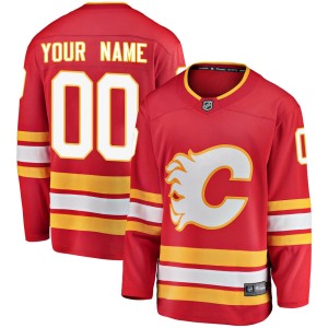 Custom Youth Fanatics Branded Calgary Flames Breakaway Red Custom Alternate Jersey