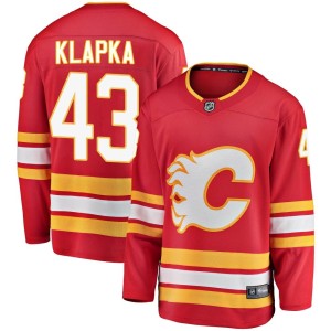 Adam Klapka Youth Fanatics Branded Calgary Flames Breakaway Red Alternate Jersey