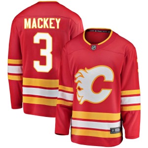 Connor Mackey Youth Fanatics Branded Calgary Flames Breakaway Red Alternate Jersey