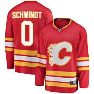 Cole Schwindt Youth Fanatics Branded Calgary Flames Breakaway Red Alternate Jersey