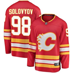 Ilya Solovyov Youth Fanatics Branded Calgary Flames Breakaway Red Alternate Jersey