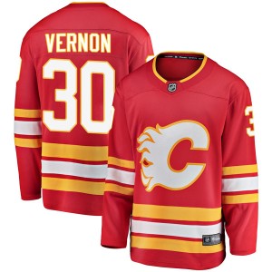 Mike Vernon Youth Fanatics Branded Calgary Flames Breakaway Red Alternate Jersey