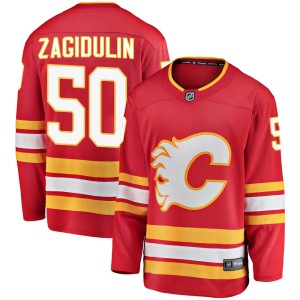 Artyom Zagidulin Youth Fanatics Branded Calgary Flames Breakaway Red ized Alternate Jersey