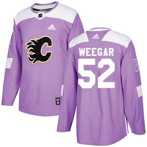 MacKenzie Weegar Youth Adidas Calgary Flames Authentic Purple Fights Cancer Practice Jersey