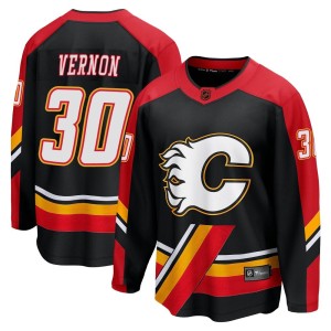 Mike Vernon Youth Fanatics Branded Calgary Flames Breakaway Black Special Edition 2.0 Jersey