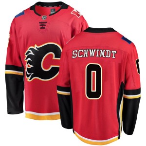Cole Schwindt Men's Fanatics Branded Calgary Flames Breakaway Red Home Jersey