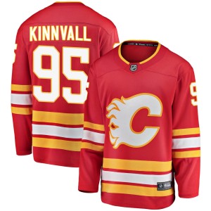 Johannes Kinnvall Men's Fanatics Branded Calgary Flames Breakaway Red Alternate Jersey