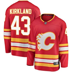 Justin Kirkland Men's Fanatics Branded Calgary Flames Breakaway Red Alternate Jersey