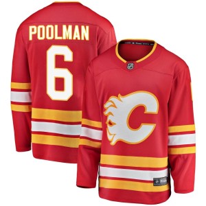Colton Poolman Men's Fanatics Branded Calgary Flames Breakaway Red Alternate Jersey