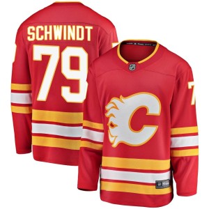 Cole Schwindt Men's Fanatics Branded Calgary Flames Breakaway Red Alternate Jersey