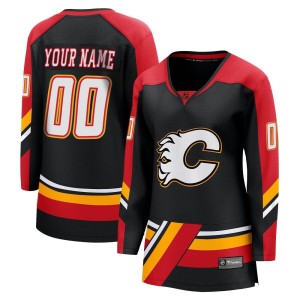 Custom Women's Fanatics Branded Calgary Flames Breakaway Black Custom Special Edition 2.0 Jersey