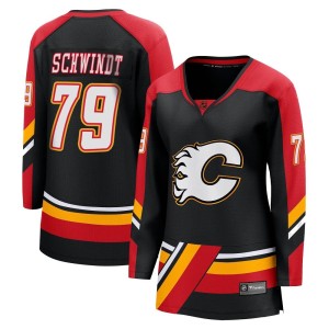 Cole Schwindt Women's Fanatics Branded Calgary Flames Breakaway Black Special Edition 2.0 Jersey