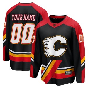 Custom Men's Fanatics Branded Calgary Flames Breakaway Black Custom Special Edition 2.0 Jersey