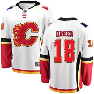 A.J. Greer Men's Fanatics Branded Calgary Flames Breakaway White Away Jersey
