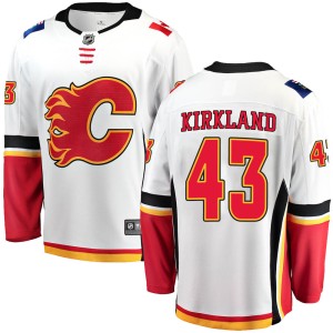 Justin Kirkland Men's Fanatics Branded Calgary Flames Breakaway White Away Jersey