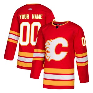 Custom Youth Adidas Calgary Flames Authentic Red Custom Alternate Jersey