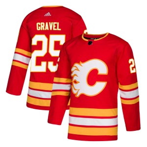 Kevin Gravel Youth Adidas Calgary Flames Authentic Red Alternate Jersey