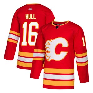 Brett Hull Men's Adidas Calgary Flames Authentic Red Alternate Jersey