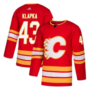 Adam Klapka Men's Adidas Calgary Flames Authentic Red Alternate Jersey