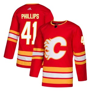 Matthew Phillips Men's Adidas Calgary Flames Authentic Red Alternate Jersey