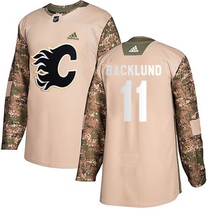 Mikael Backlund Youth Adidas Calgary Flames Authentic Camo Veterans Day Practice Jersey