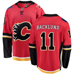 Mikael Backlund Youth Fanatics Branded Calgary Flames Breakaway Red Home Jersey