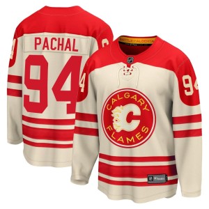 Brayden Pachal Men's Fanatics Branded Calgary Flames Premier Cream Breakaway 2023 Heritage Classic Jersey