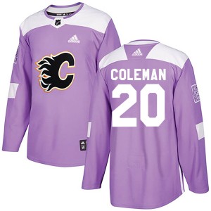 Blake Coleman Men's Adidas Calgary Flames Authentic Purple Fights Cancer Practice Jersey