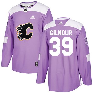 Doug Gilmour Men's Adidas Calgary Flames Authentic Purple Fights Cancer Practice Jersey