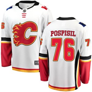 Martin Pospisil Youth Fanatics Branded Calgary Flames Breakaway White Away Jersey