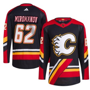 Daniil Miromanov Men's Adidas Calgary Flames Authentic Black Reverse Retro 2.0 Jersey