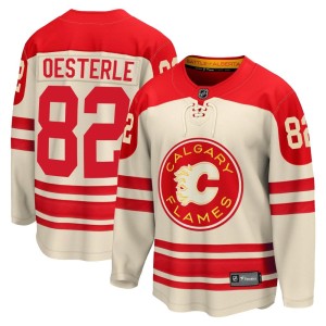 Jordan Oesterle Youth Fanatics Branded Calgary Flames Premier Cream Breakaway 2023 Heritage Classic Jersey