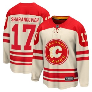 Yegor Sharangovich Youth Fanatics Branded Calgary Flames Premier Cream Breakaway 2023 Heritage Classic Jersey