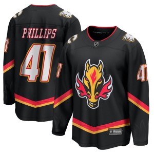 Matthew Phillips Men's Fanatics Branded Calgary Flames Premier Black Breakaway 2022/23 Alternate Jersey