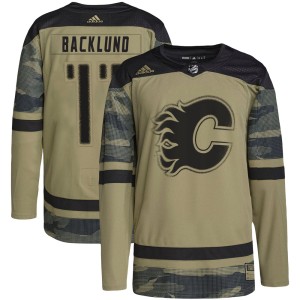 Mikael Backlund Youth Adidas Calgary Flames Authentic Camo Military Appreciation Practice Jersey