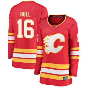 Brett Hull Women's Fanatics Branded Calgary Flames Breakaway Red Alternate Jersey