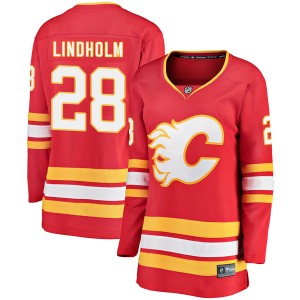 Elias Lindholm Women's Fanatics Branded Calgary Flames Breakaway Red Alternate Jersey