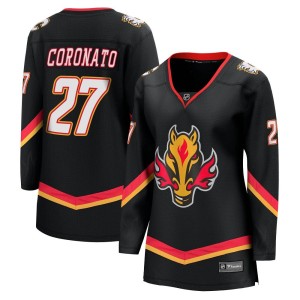 Matt Coronato Women's Fanatics Branded Calgary Flames Premier Black Breakaway 2022/23 Alternate Jersey