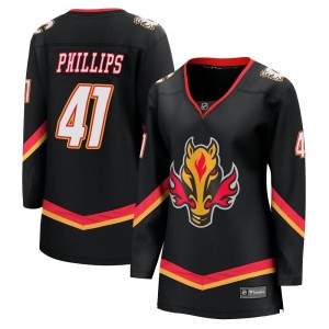 Matthew Phillips Women's Fanatics Branded Calgary Flames Premier Black Breakaway 2022/23 Alternate Jersey
